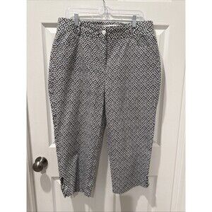 NORM Thompson Women’s  Black White Casual Crop Pants Latter Ankle SIZE 16